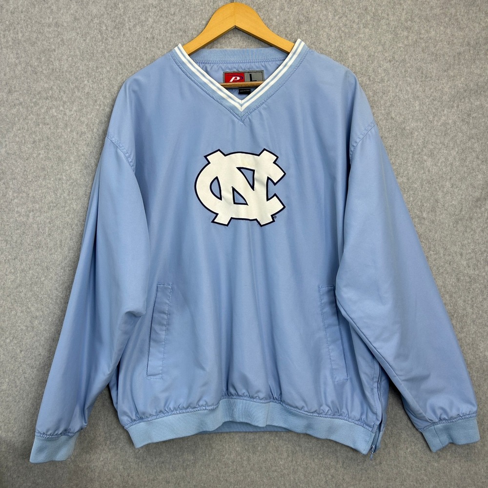 UNC Tar Heels Windbreaker Blue V-Neck Pullover Jacket Pro Player Mens Large